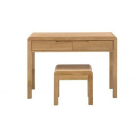 Oak Curve 2 Drawers Dressing Table and Stool - thumbnail 2