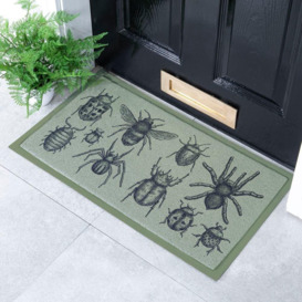 Green Insect Pattern Indoor & Outdoor Doormat - 70x40cm