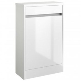 White Bathroom Back to Wall Toilet WC Unit 494mm Wide - thumbnail 1
