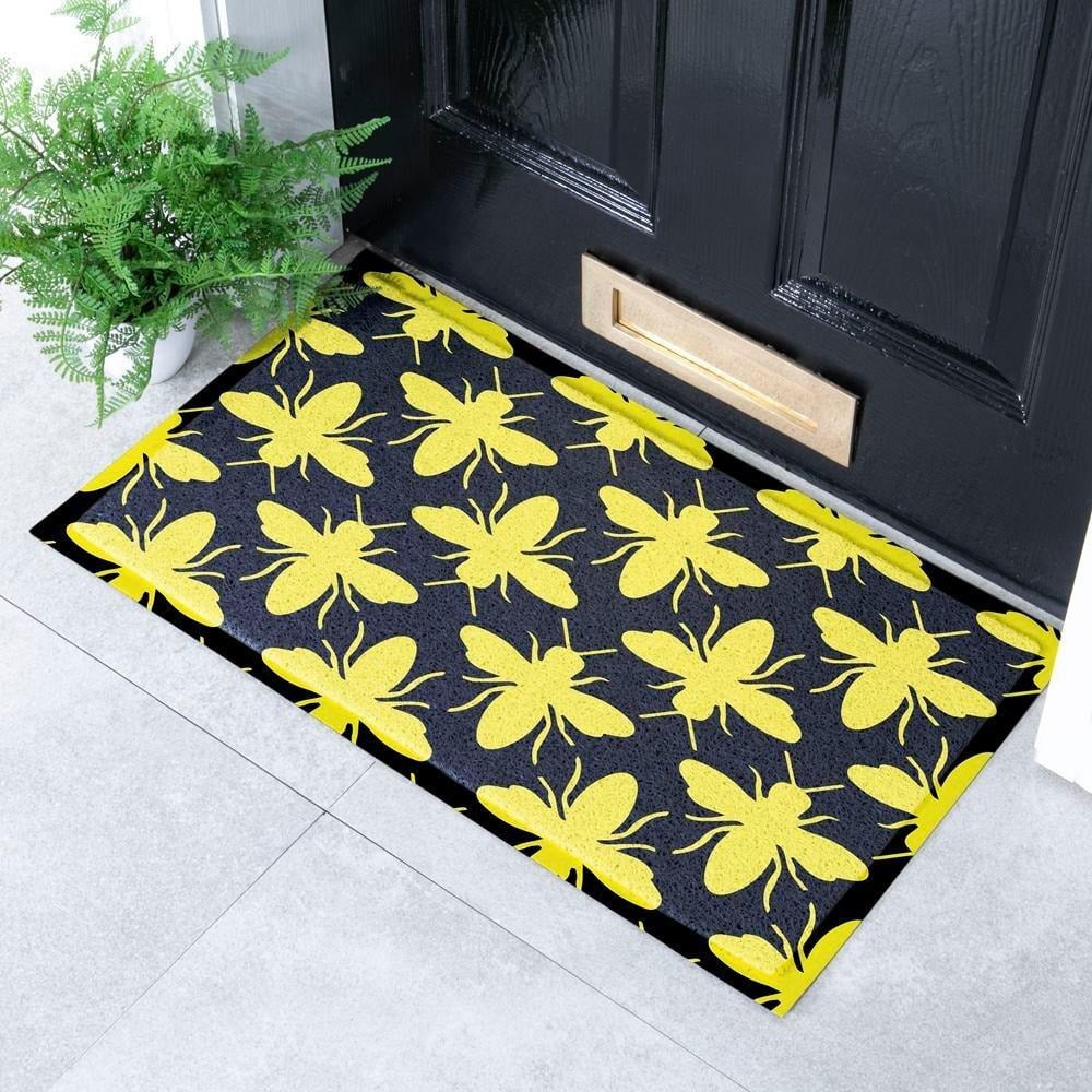 Yellow Bee Pattern Indoor & Outdoor Doormat - 70x40cm - image 1