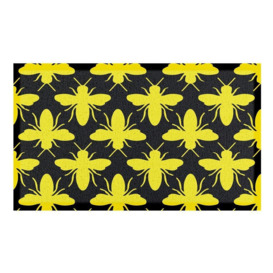 Yellow Bee Pattern Indoor & Outdoor Doormat - 70x40cm - thumbnail 2