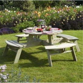 Deluxe Round Picnic Garden Table