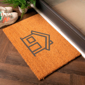 Grey Simple House Symbol Doormat
