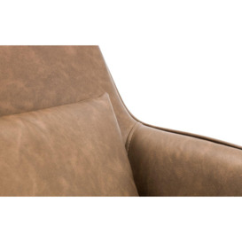 Brown Faux Leather Swivel Chair - thumbnail 3