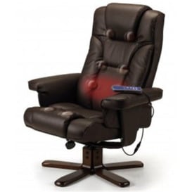 Reclining Swivel Massage Chair with Footstool - thumbnail 2
