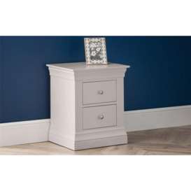 Classical Pine 2 Drawer Bedside Chest (Light Grey)