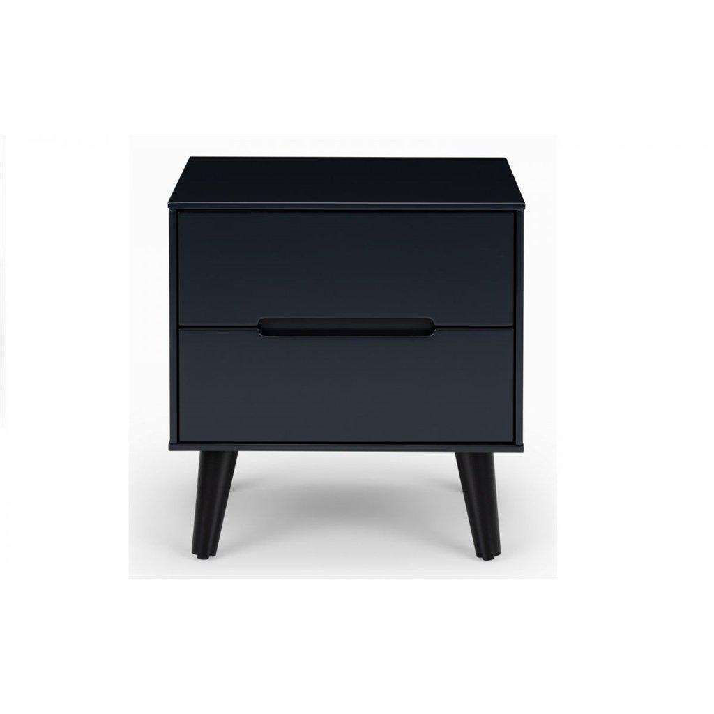Retro Anthracite Bedside Chest (2 Drawers) - image 1