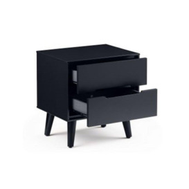Retro Anthracite Bedside Chest (2 Drawers) - thumbnail 3