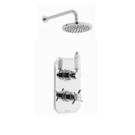 Chrome Concealed Mixer Shower with Fixed Overhead Drencher