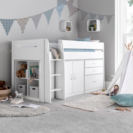 Lacy Storage Mid Sleeper Bed And Spring Mattress