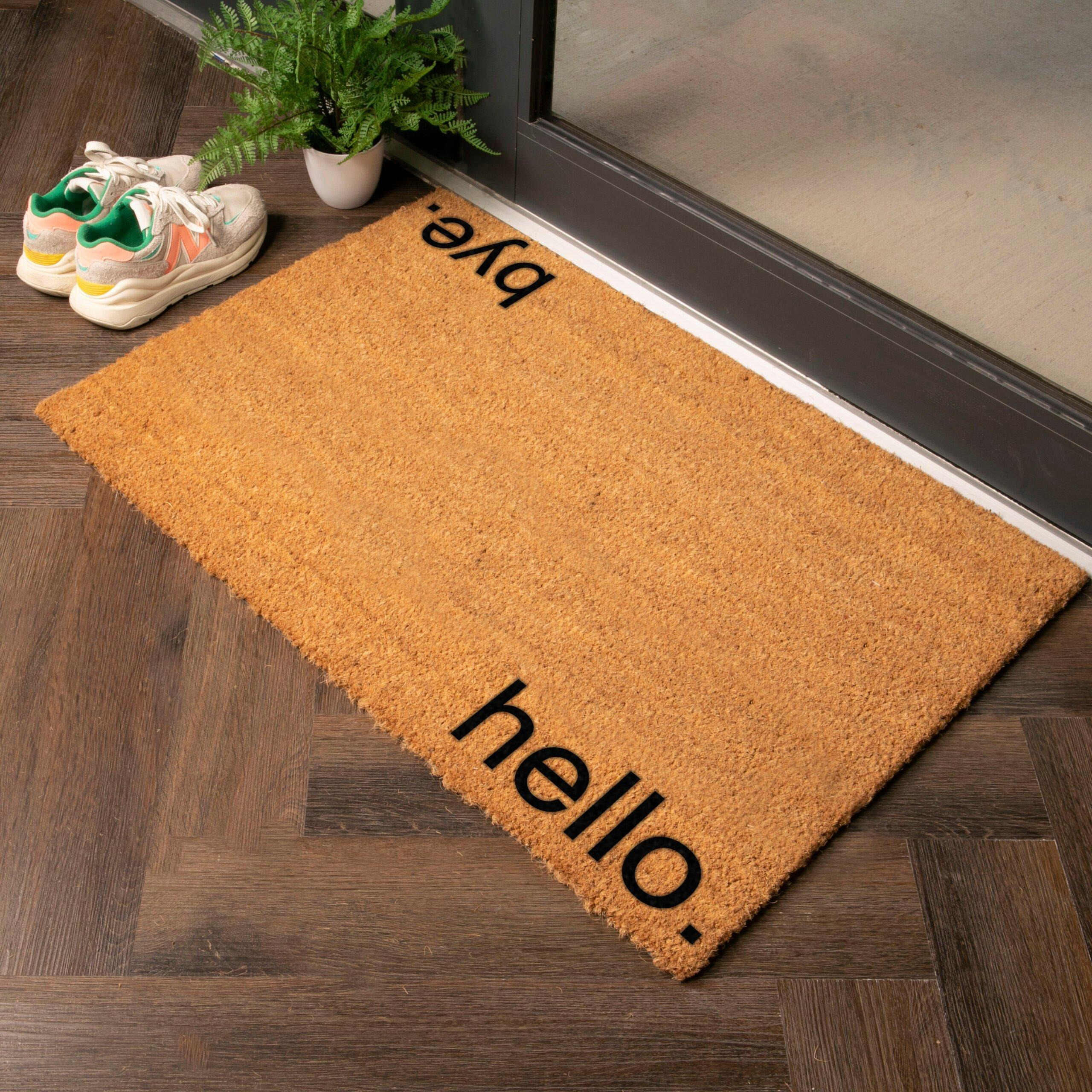 Hello Bye Country Size Coir Doormat - image 1