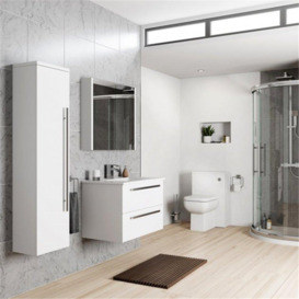 White Mirror Bathroom Cabinet 60cm Wide - thumbnail 2