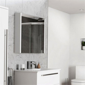 White Mirror Bathroom Cabinet 60cm Wide - thumbnail 3