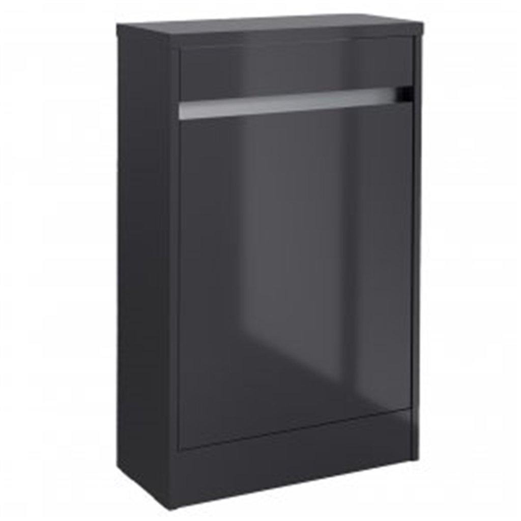 Grey Gloss Bathroom Back to Wall Toilet WC Unit 494mm Wide - image 1
