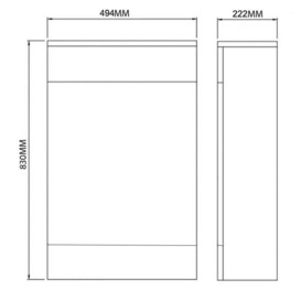 Grey Gloss Bathroom Back to Wall Toilet WC Unit 494mm Wide - thumbnail 3
