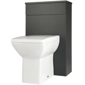 Matt Dark Grey 500mm Bathroom Standing WC Unit - thumbnail 3
