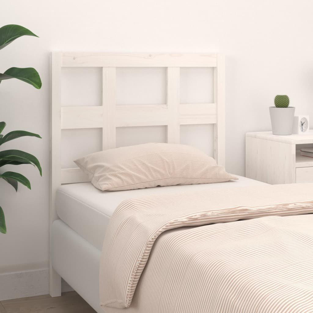 Bed Headboard White 95.5x4x100 cm Solid Wood Pine - image 1