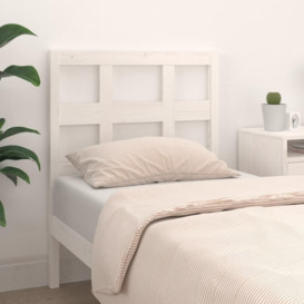 Bed Headboard White 95.5x4x100 cm Solid Wood Pine - thumbnail 3