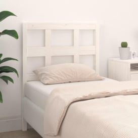 Bed Headboard White 95.5x4x100 cm Solid Wood Pine - thumbnail 1