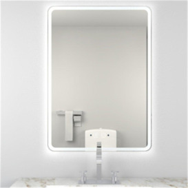 70cm Rectangular (Rounded) LED Bathroom Mirror with Bluetooth Speakers