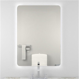 70cm Rectangular (Rounded) Backlit Bathroom Mirror with Demister Pad