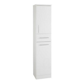 Gloss White 350mm Tall Bathroom Storage Unit - thumbnail 1