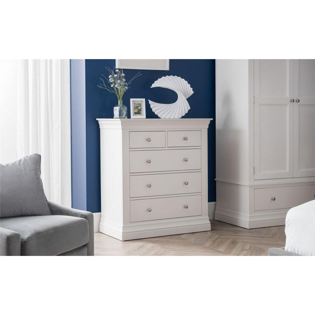 Classical Pine 5 Drawers Chest (Surf White) - image 1