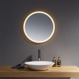 80cm Round  LED Bathroom Wall Mirror with Touch Sensor - thumbnail 1
