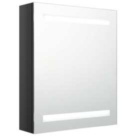 LED Bathroom Mirror Cabinet Shining Black 50x14x60 cm - thumbnail 2