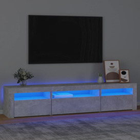TV Cabinet with LED Lights Concrete Grey 195x35x40 cm