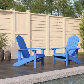 Garden Adirondack Chairs 2 pcs HDPE Aqua Blue - thumbnail 1