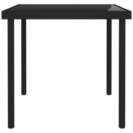 Outdoor Dining Table Black 80x80x72 cm Glass and Steel - thumbnail 2
