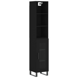 Highboard Black 34.5x34x180 cm Engineered Wood - thumbnail 2