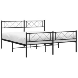 Metal Bed Frame with Headboard and Footboard Black 5FT King Size - thumbnail 3