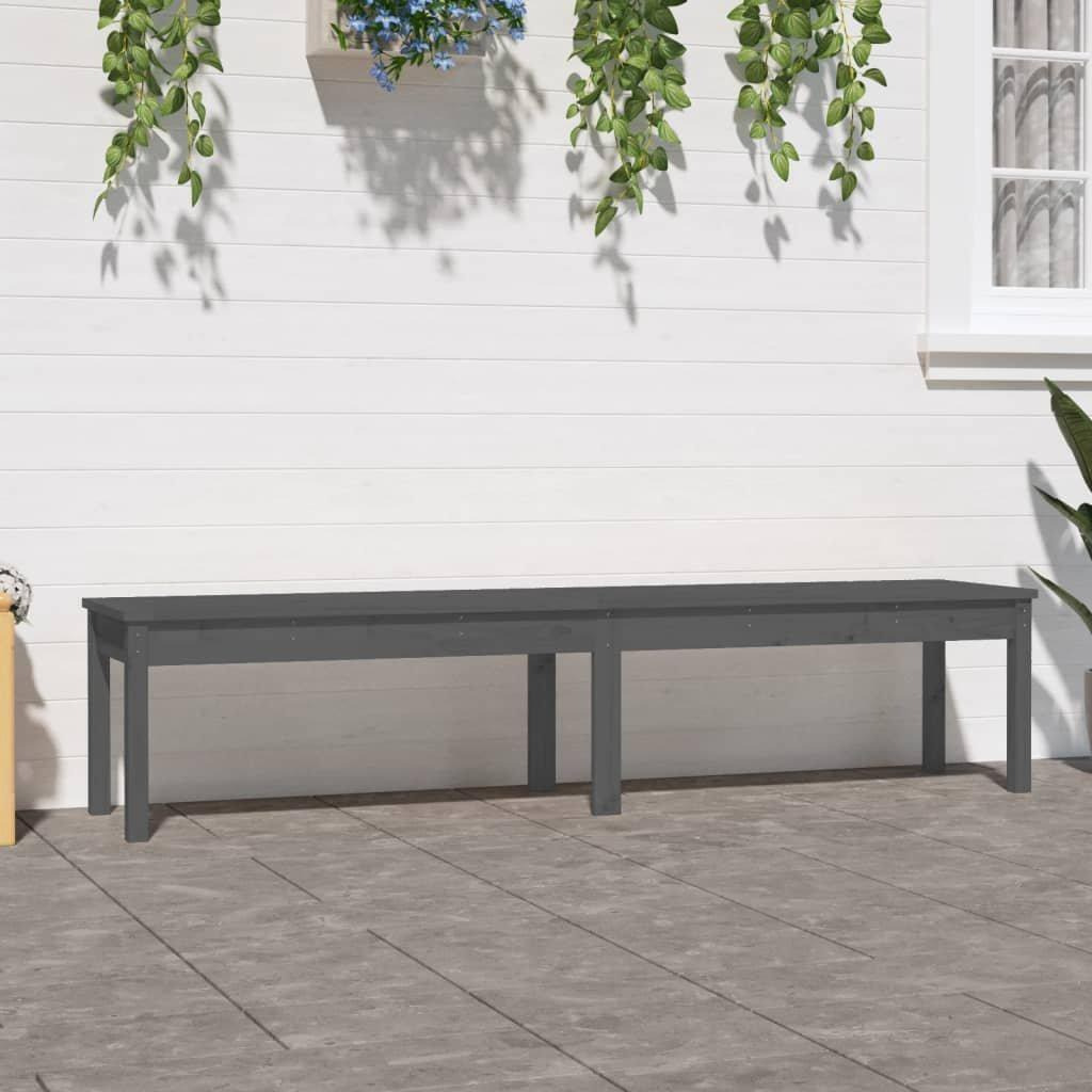 2-Seater Garden Bench Grey 203.5x44x45 cm Solid Wood Pine - image 1