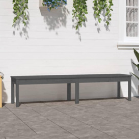 2-Seater Garden Bench Grey 203.5x44x45 cm Solid Wood Pine - thumbnail 1