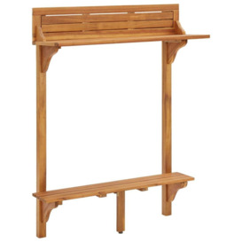 Balcony Bar Table 90x37x122.5 cm Solid Acacia Wood - thumbnail 3