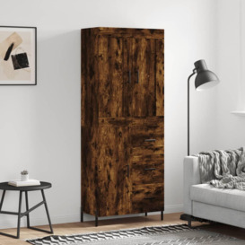 Highboard Smoked Oak 69.5x34x180 cm Engineered Wood