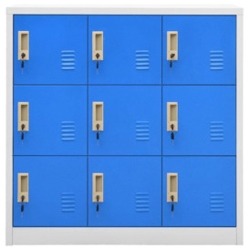 Locker Cabinet Light Grey and Blue 90x45x92.5 cm Steel - thumbnail 2