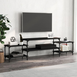 TV Cabinet Black 197x35x52 cm Engineered Wood - thumbnail 1