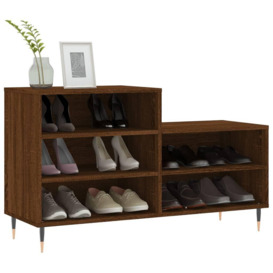 Shoe Cabinet Brown Oak 102x36x60 cm Engineered Wood - thumbnail 3