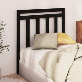 Bed Headboard Black 96x4x100 cm Solid Wood Pine - thumbnail 3