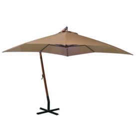 Hanging Parasol with Pole Taupe 3x3 m Solid Fir Wood - thumbnail 1