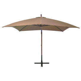 Hanging Parasol with Pole Taupe 3x3 m Solid Fir Wood - thumbnail 2