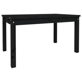Garden Table Black 82.5x50.5x45 cm Solid Wood Pine - thumbnail 2