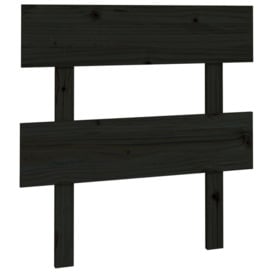 Bed Headboard Black 103.5x3x81 cm Solid Wood Pine - thumbnail 2