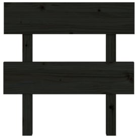 Bed Headboard Black 103.5x3x81 cm Solid Wood Pine - thumbnail 3