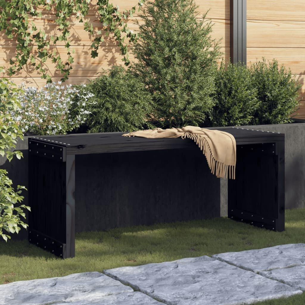Garden Bench Extendable Black 212.5x40.5x45 cm Solid Wood Pine - image 1