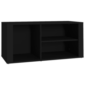 Shoe Cabinet Black 100x35x45 cm Engineered Wood - thumbnail 2
