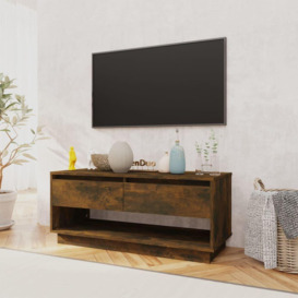 TV Cabinet Smoked Oak 102x41x44 cm Engineered Wood - thumbnail 3
